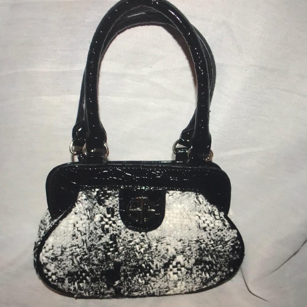 Studio Gear Black White Tweed Mini Evening Bag